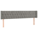 sengegavl med LED-lys 183x16x78/88 cm fløjl lysegrå