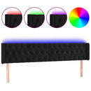 sengegavl med LED-lys 183x16x78/88 cm fløjl sort