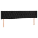sengegavl med LED-lys 183x16x78/88 cm fløjl sort