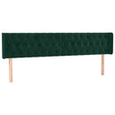 sengegavl med LED-lys 183x16x78/88 cm fløjl mørkegrøn
