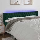 sengegavl med LED-lys 183x16x78/88 cm fløjl mørkegrøn