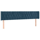 sengegavl med LED-lys 183x16x78/88 cm fløjl mørkeblå