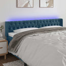 sengegavl med LED-lys 183x16x78/88 cm fløjl mørkeblå
