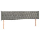sengegavl med LED-lys 203x16x78/88 cm fløjl lysegrå