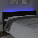 sengegavl med LED-lys 203x16x78/88 cm fløjl sort