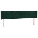 sengegavl med LED-lys 203x16x78/88 cm fløjl mørkegrøn