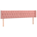 sengegavl med LED-lys 203x16x78/88 cm fløjl lyserød