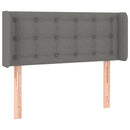 sengegavl med LED-lys 83x16x78/88 cm stof mørkegrå