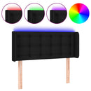 sengegavl med LED-lys 83x16x78/88 cm stof sort