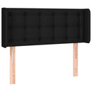 sengegavl med LED-lys 83x16x78/88 cm stof sort