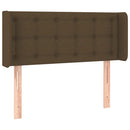 sengegavl med LED-lys 83x16x78/88 cm stof mørkebrun