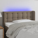 sengegavl med LED-lys 83x16x78/88 cm stof gråbrun