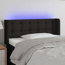 sengegavl med LED-lys 93x16x78/88 cm stof sort