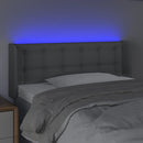 sengegavl med LED-lys 103x16x78/88 cm stof lysegrå