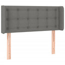 sengegavl med LED-lys 103x16x78/88 cm stof mørkegrå