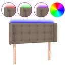 sengegavl med LED-lys 103x16x78/88 cm stof gråbrun