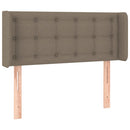 sengegavl med LED-lys 103x16x78/88 cm stof gråbrun