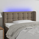 sengegavl med LED-lys 103x16x78/88 cm stof gråbrun
