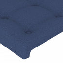 sengegavl med LED-lys 103x16x78/88 cm stof blå