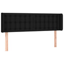 sengegavl med LED-lys 147x16x78/88 cm stof sort