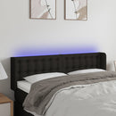sengegavl med LED-lys 147x16x78/88 cm stof sort