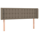 sengegavl med LED-lys 147x16x78/88 cm stof gråbrun