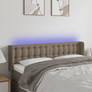 sengegavl med LED-lys 147x16x78/88 cm stof gråbrun
