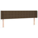 sengegavl med LED-lys 163x16x78/88 cm stof mørkebrun