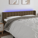 sengegavl med LED-lys 163x16x78/88 cm stof mørkebrun