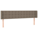 sengegavl med LED-lys 163x16x78/88 cm stof gråbrun