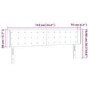 sengegavl med LED-lys 163x16x78/88 cm stof cremefarvet