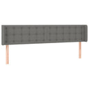 sengegavl med LED-lys 183x16x78/88 cm stof mørkegrå