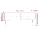 sengegavl med LED-lys 183x16x78/88 cm stof sort