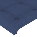 sengegavl med LED-lys 183x16x78/88 cm stof blå