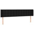 sengegavl med LED-lys 203x16x78/88 cm stof sort