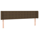 sengegavl med LED-lys 203x16x78/88 cm stof mørkebrun