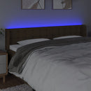 sengegavl med LED-lys 203x16x78/88 cm stof mørkebrun