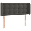 sengegavl med LED-lys 83x16x78/88 cm fløjl mørkegrå