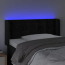 sengegavl med LED-lys 83x16x78/88 cm fløjl sort
