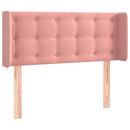 sengegavl med LED-lys 83x16x78/88 cm fløjl lyserød