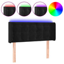 sengegavl med LED-lys 93x16x78/88 cm fløjl sort