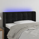 sengegavl med LED-lys 93x16x78/88 cm fløjl sort
