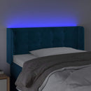 sengegavl med LED-lys 93x16x78/88 cm fløjl Mørkeblå