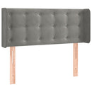sengegavl med LED-lys 103x16x78/88 cm fløjl lysegrå