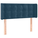 sengegavl med LED-lys 103x16x78/88 cm fløjl mørkeblå