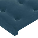 sengegavl med LED-lys 103x16x78/88 cm fløjl mørkeblå