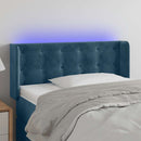 sengegavl med LED-lys 103x16x78/88 cm fløjl mørkeblå