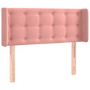 sengegavl med LED-lys 103x16x78/88 cm fløjl lyserød