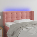 sengegavl med LED-lys 103x16x78/88 cm fløjl lyserød