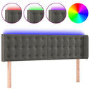 sengegavl med LED-lys 147x16x78/88 cm fløjl mørkegrå